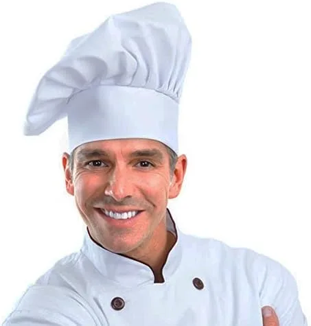 Miniatura 2 de WearHome(TM) - Gorra de chef ajustable. Gorra para panaderíapastelería, color blanco., Blanco