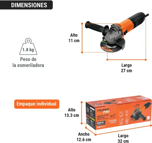 Miniatura 9 de Amoladora angular 4-1/2 ', profesional, 700 W