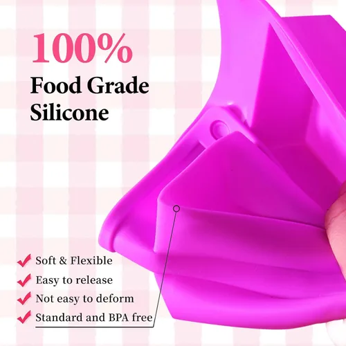 Miniatura 3 de Paquete de 3 moldes de barra de granola de silicona de 8 cavidades, molde rectangular de barra de proteínas de silicona para hornear barra