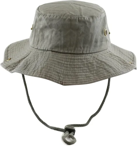 Miniatura 7 de The Hat Depot - Sombrero de safari, de algodón lavado a la piedra, de ala ancha, plegable, doble cara y sombrero de pesca 2. Algodón - Oliva