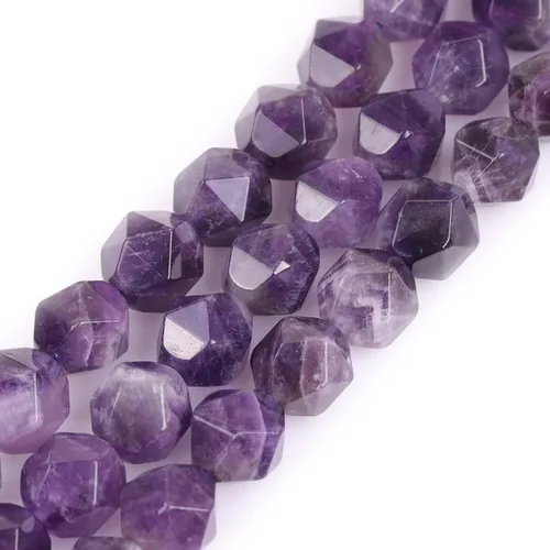 Miniatura 13 de GEM-Inside - Cuentas sueltas de amatista natural de 0.236 pulgadas (0.236 in), facetadas, color morado cuadrado, cristal de Cambay, piedra