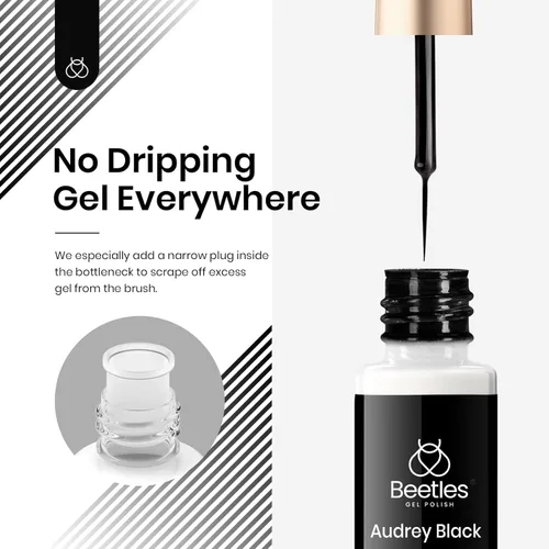 Miniatura 4 de Beetles - Juego de esmalte de gel para uñas de espiral, 2 colores populares en negro y blanco, pintura de gel para uñas de espiral, pincel de arte