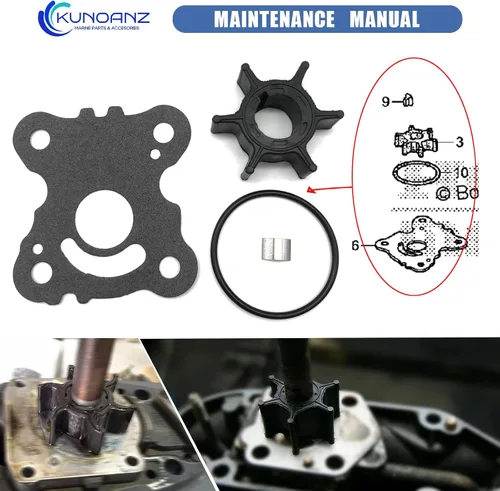 Miniatura 5 de 06192-ZW9-000 18-3493 Kit de reparación del impulsor de la bomba de agua para Honda Sierra 8 9.9 15 20 HP fuera de borda 8HP 9.9HP 15HP 20HP