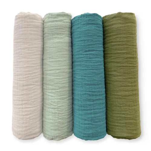 Miniatura 26 de SwaddleDesigns Juego de 4 mantas de muselina de algodón para bebé, niño y niña, mantas neutras para recién nacido, registro de bebé y regalo, 46 x