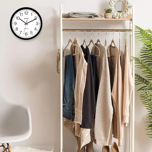 Miniatura 6 de Sharp Reloj de pared – Negro, silencioso, sin tictac, cuarzo de calidad de 14 pulgadas, funciona con pilas, redondo, fácil de leer, hogar, cocina