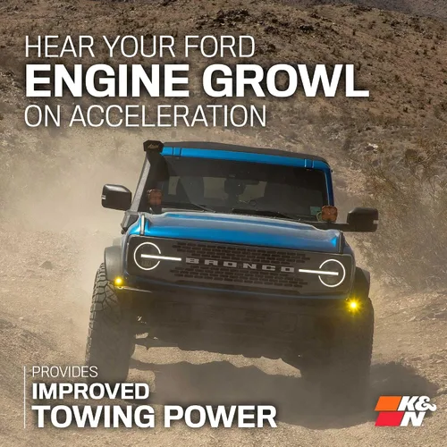 Miniatura 7 de K&N Sistema de admisión de aire frío: filtro de aire de alto flujo, aumenta el rendimiento y remolque: compatible con Ford 2021-2024: Bronco, 63-2619
