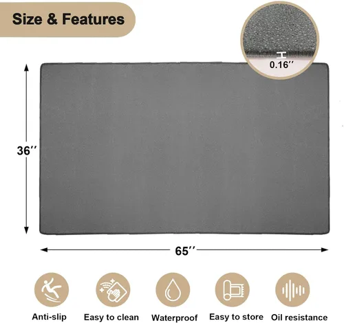 Miniatura 2 de Alfombrillas para Parrilla BBQ para Parrilla al Aire Libre, 65 x 38 pulgadas Alfombrillas Bajo Parrilla de Servicio Pesado Engrosadas, Protector