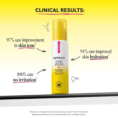 Miniatura 3 de DERMA-E Hidratante renovador de vitamina C – Crema renovadora de piel facial iluminadora e hidratante – Crema hidratante facial antienvejecimiento