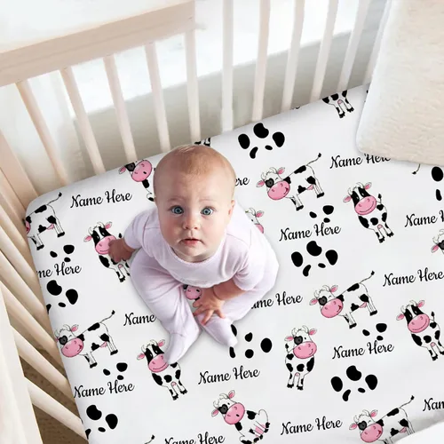 Miniatura 8 de Sábana bajera personalizada para cuna de bebé con nombre náutico – Ropa de cama ajustable azul marino personalizada para niños y niñas, paquete