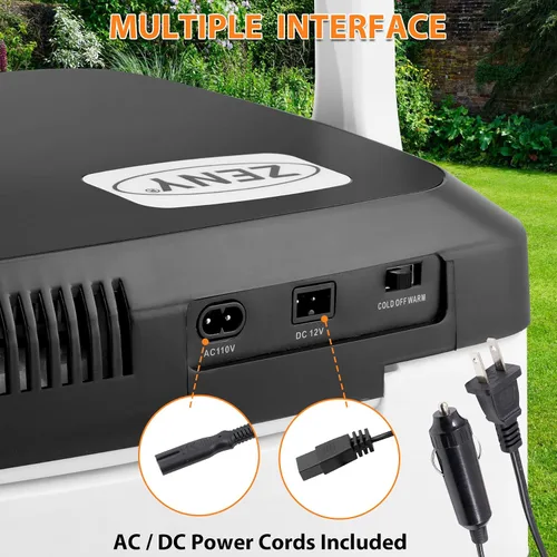 Miniatura 4 de ZENY Mini refrigerador eléctrico enfriador y calentador para automóvil - Refrigerador de automóvil de 12 V CC con mango de bloqueo automático