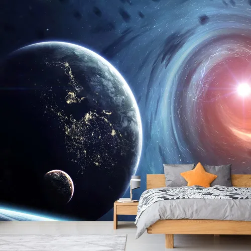 Miniatura 36 de NWT Calcomanía removible para pared, diseño de nube galáctica, estrella, nebulosa, fantasía, ciencia ficción, astronomía y arte espacial, arte