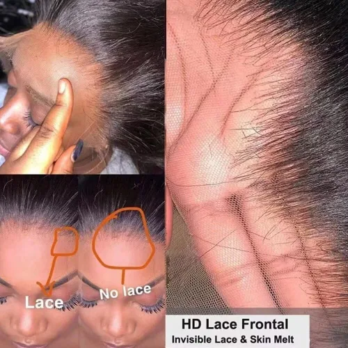 Miniatura 6 de Match All Skin Blunt Cut Bob Glueless Lace Wig Pre Plucked Natural Baby Hair Short Bob Bone Straight 13X4 HD Invisible Lace Wig Braizilian Human