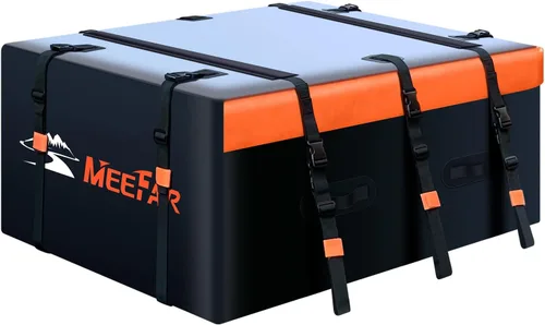 Miniatura 12 de Bolsa de techo para coche XBEEK de MeeFar, impermeable, portaequipajes para azotea, 15 pies cúbicos para todos los coches con/sin estante, incluye