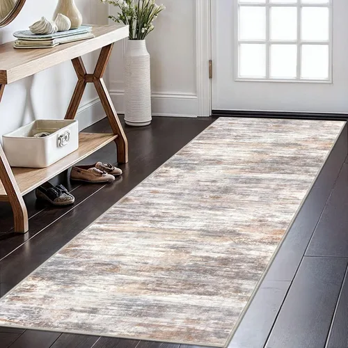 Miniatura 184 de KOZYFLY – Alfombra de pasillo moderna y lavable de diseño abstracto verde, 2 x 5 pies, antideslizante, suave y de pelo corto, ideal para cocina