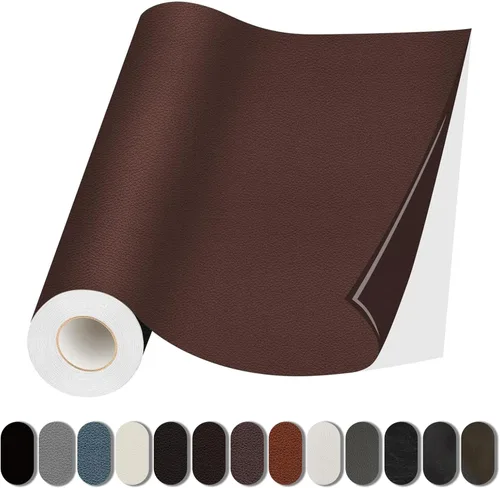 Miniatura 22 de Parche de reparación de cuero, autoadhesivo de 17 x 79 pulgadas, cinta de parche de vinilo grande para sofás, muebles, asientos de automóvil, Negro