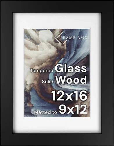Miniatura 100 de Frame Amo Marco de póster de madera maciza de 13 x 19 pulgadas, color natural, tapete blanco para imagen de 11 x 17 pulgadas, parte frontal