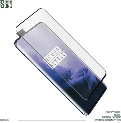 Miniatura 5 de Paquete de 3 protectores de pantalla para One-Plus 7 Pro, antiarañazos, dureza 9H, cobertura completa para One-Plus 7 Pro Black Bordes de seda