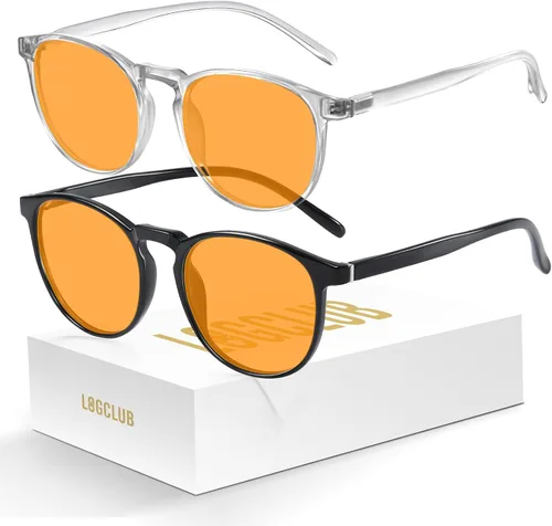 Miniatura 8 de Gafas de luz azul para mujer/hombre, gafas de bloqueo de luz azul, gafas de computadora redondas retro antifatiga ocular L31blacktou