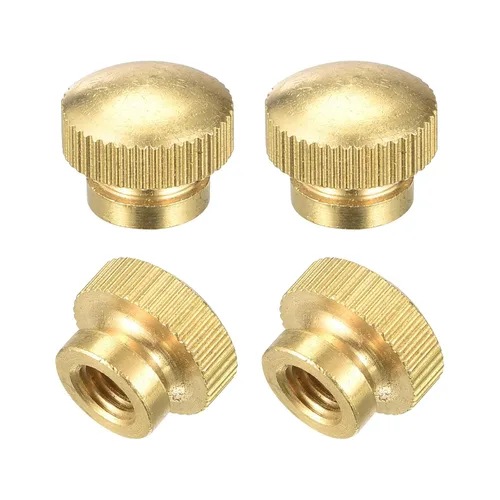 Miniatura 6 de uxcell Tuercas moleteadas de latón, M3x0.0.197 in redondo escalonado perillas sujetadores para impresora 3D, equipo electrónico, 8 piezas