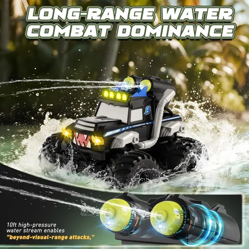Miniatura 2 de Coche de control remoto, juguetes impermeables de camiones monstruos, autos RC anfibios 1:18, 2.4 GHz 4WD todo terreno, camión de juguete, juguetes