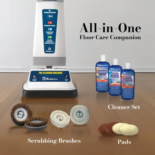 Miniatura 3 de Máquina de limpieza pulidora dispensador de champú Koblenz P-820 B con manija de barra en T, color azul y gris