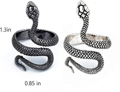 Miniatura 6 de Anillo largo tiantian serpiente para mujer Animal Punk Vintage Anillos ajustables plata serpiente anillos