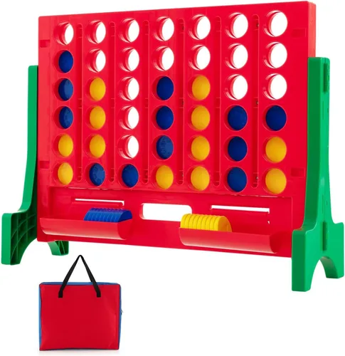 Miniatura 12 de KOTEK 1.6 FT Tall Giant 4-in-A-Row, Jumbo 4-to-Score Game with Carrying Bag & 42 Coins, Quick Release Slider, Indoor Outdoor Family Board Game for