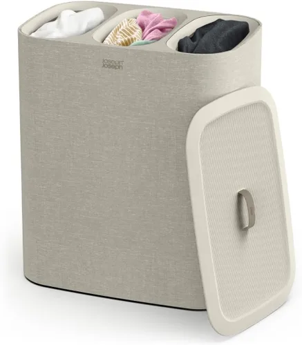 Miniatura 7 de Joseph Joseph Tota Trio - Cesto separador para ropa sucia de 90 litros/23.8 galones con tapa, 3 bolsas de lavado extraíbles con asas - Negro Azul
