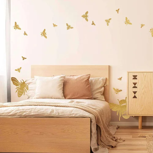 Miniatura 4 de Calcomanías de pared de abejas de miel, calcomanías de abejas doradas, calcomanías de abeja doradas, calcomanías de pared de panal, decoración