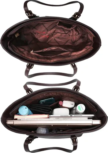 Miniatura 7 de Montana West Bolso de mano para mujer bolso de hombro de cuero vegano tamaño grande y mediano juego de 2 monederos