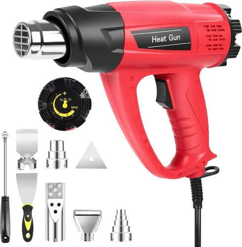 Miniatura 7 de Pistola de calor de 1800 W para bricolaje, artesanos y reparación de productos electrónicos, temperatura variable de 140 °F a 1112 °F, calor rápido