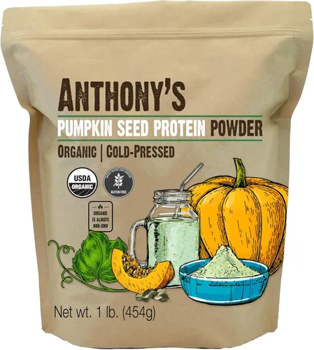 Anthony's - Polvo de proteína de semilla de calabaza orgánica, 1 lb, sin gluten, sin OMG, sin sabor, proteína a base de plantas