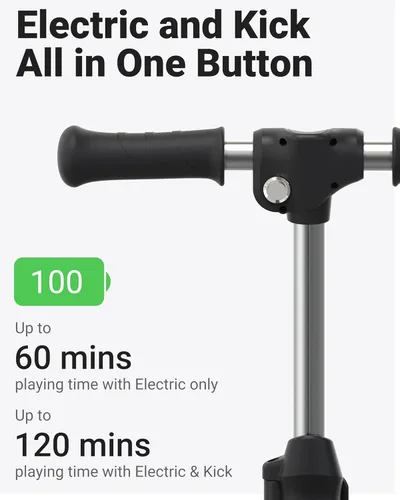 Miniatura 4 de ELECOSMOS Patinete Eléctrico Seguro para Niños de 4+, Equilibrio para Principiantes, Acelerador de Pulgar, Cubierta con Luces Intermitentes, Ruedas