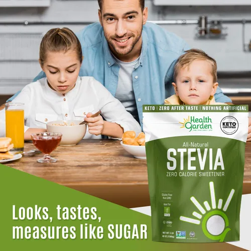 Miniatura 6 de Health Garden Edulcorante en polvo de stevia - Todo natural - Kosher - Sin gluten y azúcar - Apto para dieta cetogénica (12 onzas)