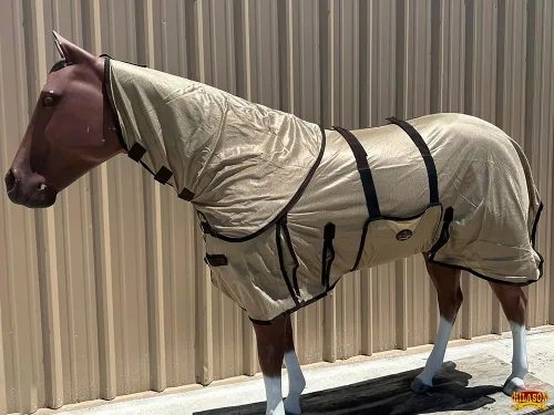 Miniatura 84 de HILASON Hoja de mosca de caballo con protección UV, malla transpirable, mosquito, primavera, alfombra de caballo de verano, alfombra de mosca