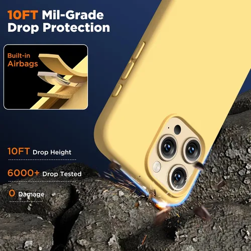 Miniatura 6 de Compatible con Funda para iPhone 15 Pro Max, Funda de Silicona Líquida, Cubierta Protectora Resistente a Golpes de Cuerpo Completo Funda Delgada