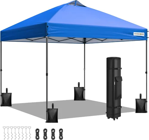 VIVOHOME - Tienda de campaña desplegable de 8x8 pies, refugio portátil para exteriores con configuración de un solo empuje, resistente con bolsa de