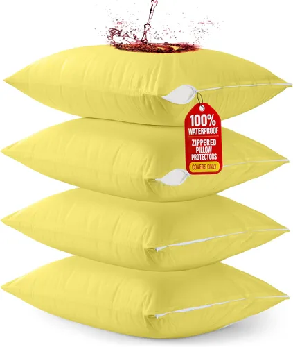 Miniatura 12 de Utopia Bedding Protector de almohada impermeable, con cremallera, paquete de 2, beige, estándar, funda de almohada a prueba de chinches, de 20 x 26
