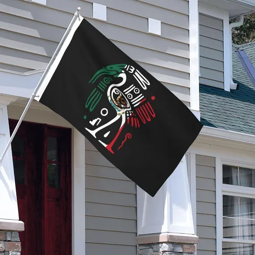 Miniatura 16 de Bandera de 3 x 5 pies, calendario azteca mexicano de doble cara, letrero grande para pared, dormitorio, sala de estar, decoración colgante de casa