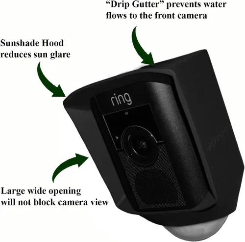 Miniatura 2 de Funda de silicona compatible con Ring Floodlight Cam Wired Plus, cámara de reflector, protección contra el deslumbramiento solar, los rayos UV
