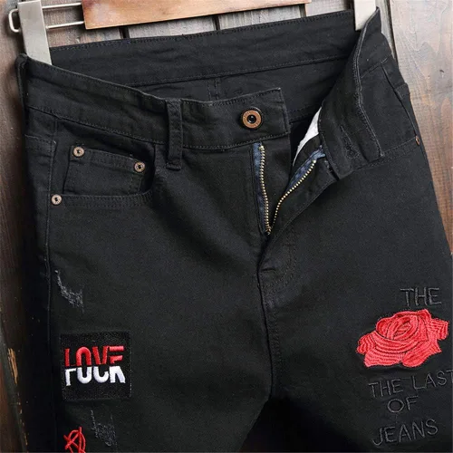 Miniatura 3 de AITITIA - Jeans rasgados de ajuste estándar para hombre