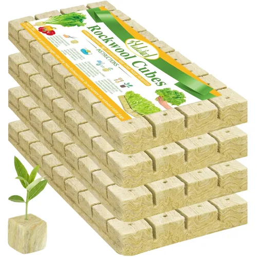 Halatool Cubos hidropónicos de lana de roca de 1.2 pulgadas para cultivo hidropónico sin suelo, plántulas, inicio, esquejes, clones y propagación de