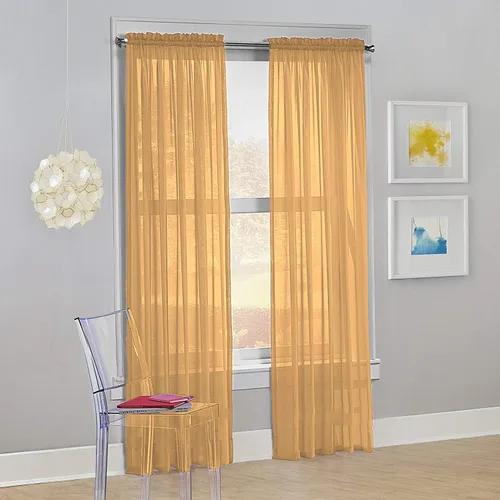 Miniatura 18 de Decotex - Juego de 2 cortinas transparentes de gasa para ventana. Rosa claro