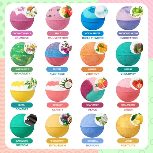 Miniatura 3 de Lagunamoon Bombas de baño – 25 piezas extra grandes, 3 barras de burbujas, flores secas, sales de ducha de baño de burbujas para mujeres, hombres