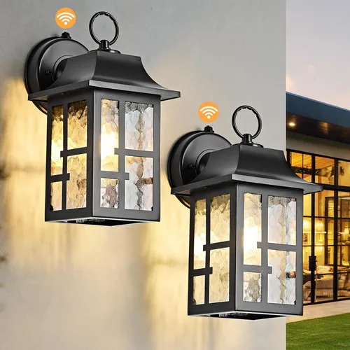 Miniatura 12 de OKELI Lámparas de pared para exteriores del atardecer al amanecer, lámpara de exterior impermeable, iluminación de aplique para el porche delantero