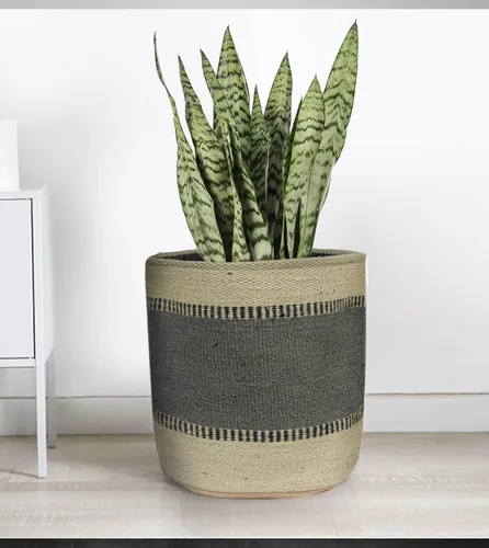 Miniatura 8 de Cesta de Maceta de Yute Resistente, Cesta Tejida Moderna, Maceta para Flores, Maceteros de Interior para Suelo, Cesta Organizadora de Almacenamiento