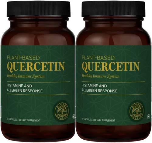 Global Healing Center Quercetina (paquete de 2) 500 mg en total, 250 mg cada uno, apoya la función del sistema inmunológico y la respuesta natural