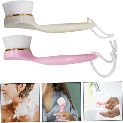 Miniatura 2 de Juego de cepillos faciales manuales, cepillo facial de mango largo para limpieza profunda, herramienta de cuidado de la piel, cerdas suaves