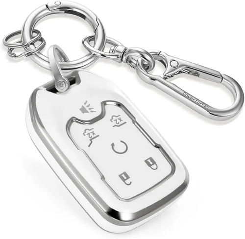 Miniatura 31 de Funda para llavero GMC con llavero de cuerda trenzada de metal antipérdida, exquisita funda suave para Tahoe Acadia Terrain Yukon Yukon XL Silverado