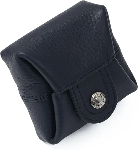 Miniatura 67 de Cockatoo Monedero de cuero genuino para cambio, mini billetera con bolsillo a presión para hombres y mujeres, Rojo (Aurora Red), Casual